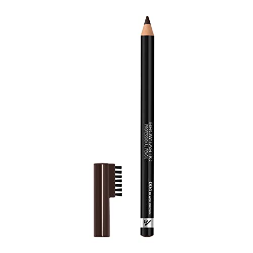 Manhattan Brow'Tastic Professional Pencil Fb. 004 Black Brown, Augenbrauenstift mit integriertem Bürstchen, 1,4 g von Manhattan