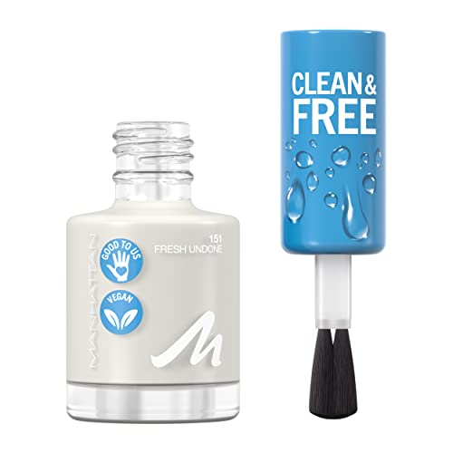Manhattan Clean und Free Nail Polish, Fb. 151 Fresh Undone, atmungsaktiver Nagellack, vegan, 8 ml von Manhattan