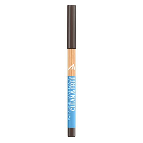 Manhattan Clean & FreeTM Eyeliner Pencil, cleaner und veganer Eyeliner-Stift, Fb. 002 Pecan Brown von Manhattan