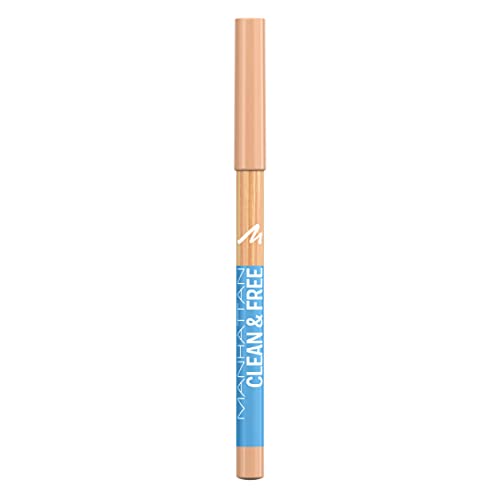 Manhattan Clean & FreeTM Eyeliner Pencil, cleaner und veganer Eyeliner-Stift, Fb. 005 Creamy White von Manhattan