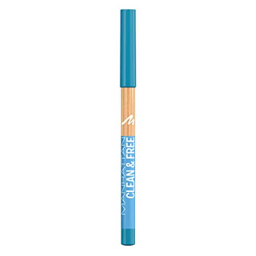 Manhattan Clean & FreeTM Eyeliner Pencil, cleaner und veganer Eyeliner-Stift, Fb. 006 Anime Blue von Manhattan