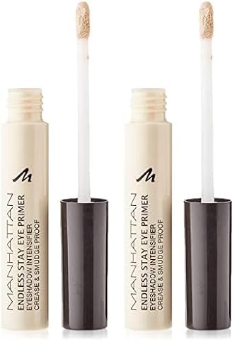 Manhattan Endless Stay Eye Primer – Wasserfeste Lidschatten-Grundierung für langanhaltendes Make-up ohne Verschmieren – Farbe Transparent 1 – 1 x 6ml (Packung mit 2) von Manhattan