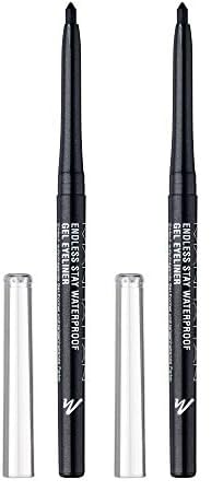 Manhattan Endless Stay Waterproof, Grauer Gel Eyeliner mit herausdrehbarer Mine ohne Anspitzen, Farbe Earl Grey 008, 1 x 2,6g (Packung mit 2) von Manhattan