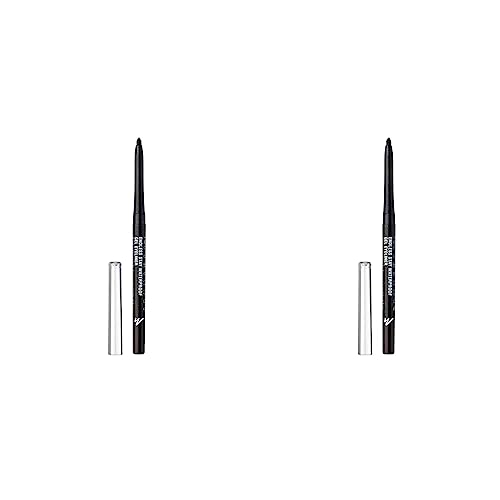 Manhattan Endless Stay Waterproof, Schwarzer Gel Eyeliner mit Glitzer und herausdrehbarer Mine ohne Anspitzen, Farbe Starlit Black 007, 1 x 2,6g (Packung mit 2) von Manhattan