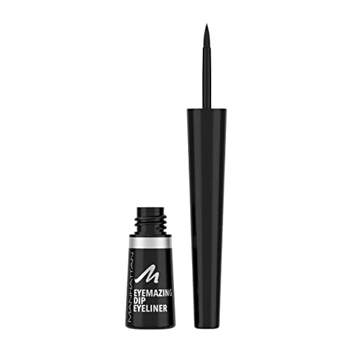 Manhattan Eyemazing Dip Eyeliner Fb. 001 Black, hochpigmentierter, wischfester Eyeliner mit matt-schwarzem Finish, 7ml von Manhattan