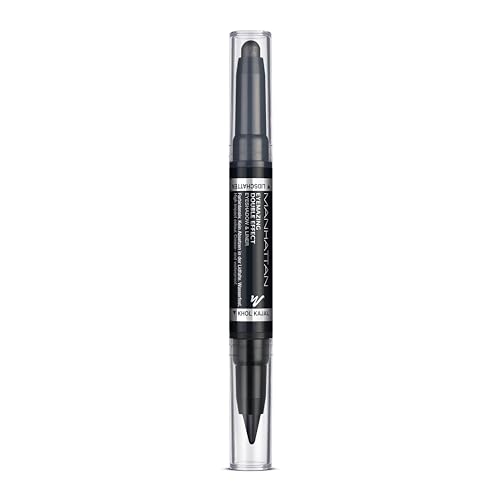 Manhattan Eyemazing Double Effect Eyeshadow & Liner – Schwarz 2-in-1-Lidschatten- und Eyeliner-Stift – Farbe 001 In The Black – 1 x 0,7 g & 1 x 0,9 g Manhattan Eyemazing Double Effect Eyeshadow & Liner – Schwarz 2-in-1-Lidschatten- und Eyeliner-Stift – Farbe 001 In The Black – 1 x 0,7 g & 1 x 0,9 g von Manhattan