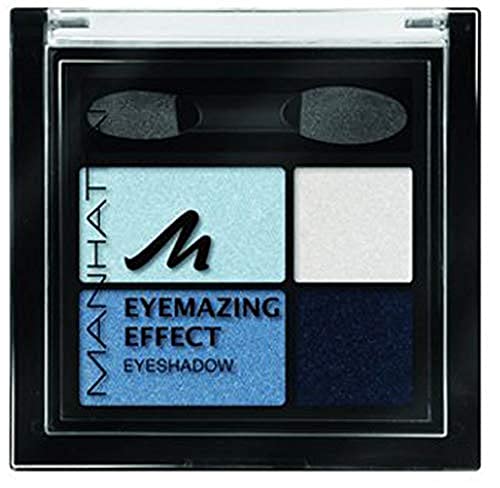 Manhattan Eyemazing Effect Eyeshadow – Schmink-Palette aus vier schimmernden Lidschatten-Farben für Smokey Eyes – Farbe Got The Blues 71W – 1 x 5g von Manhattan