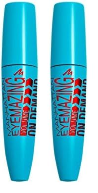 Manhattan Eyemazing Volume on Demand Waterproof Black 1010N, 12 ml (Packung mit 2) von Manhattan