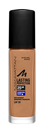 Manhattan Lasting Perfection 25 Stunden Make up, Natural Bronze 68, feuchtigkeitsspendende Foundation, langanhaltend, hohe Deckkraft, für einen makellosen Teint, 30 ml von Manhattan