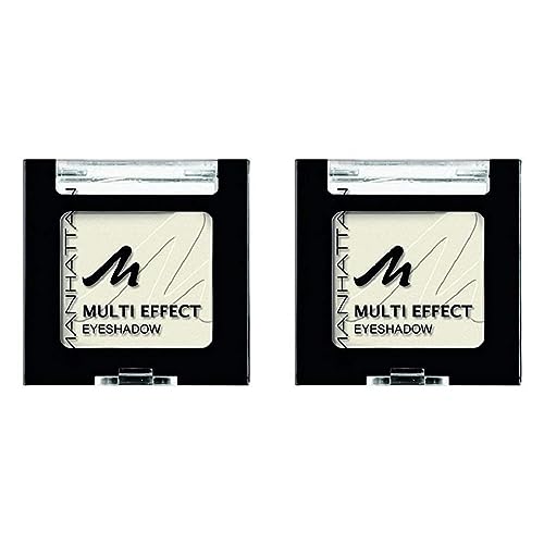 Manhattan Multi Effect Eyeshadow – Weißer, matter Lidschatten in handlicher Dose, farbintensiv und langanhaltend – Farbe Ice Eyes Baby 101C – 1 x 2g (Packung mit 2) von Manhattan