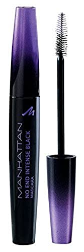 Manhattan No End Mascara, Wimperntusche in Tiefschwarz für endlos lange Wimpern mit ultimativem Volumen, Farbe Intense Black 1010Z, 1 x 8ml von Manhattan