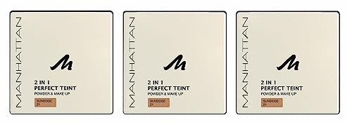Manhattan Perfect Teint Powder & Makeup, Sunbeige 21, 3 Stück (3 x 9g) von Manhattan