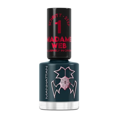 Manhattan SUPER GEL Nagellack Madame Web Beach House Blue, Gel Maniküre Effekt ganz ohne UV Licht – Nail Polish mit bis zu 14 Tagen Halt von Manhattan