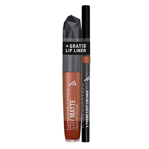 Manhattan Stay Matte Liquid Lip Colour Farbe 500 + X-Treme Last Lipliner Farbe 44N, 6 g Manhattan Stay Matte Liquid Lip Colour Farbe 500 + X-Treme Last Lipliner Farbe 44N, 6 g von Manhattan