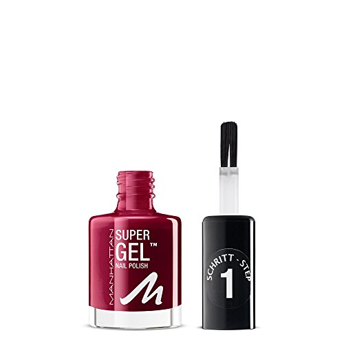 Manhattan Super Gel Nagellack – Gel Maniküre Effekt ganz ohne UV Licht – Dunkelroter Nail Polish mit bis zu 14 Tagen Halt – Farbe Seductive Red 685 – 1 x 12ml von Manhattan