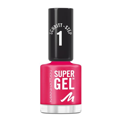 Manhattan Super Gel Nagellack – Gel Maniküre Effekt ganz ohne UV Licht – Pinker Nail Polish mit bis zu 14 Tagen Halt – Farbe Sun Fun Daze 325 – 1 x 12ml von Manhattan