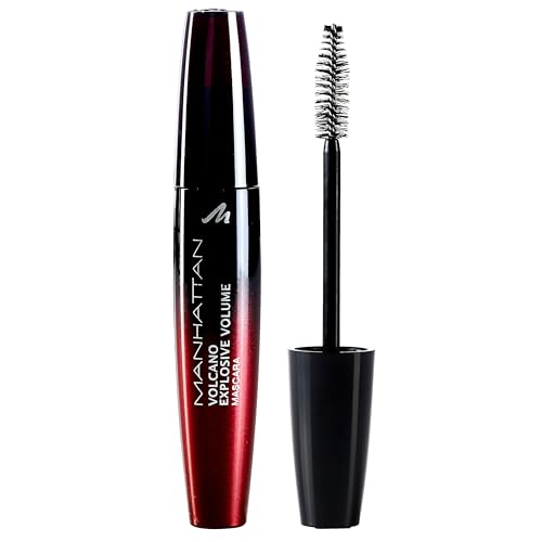 Manhattan Volcano Mascara, Wimperntusche für unschlagbares Volumen und maximale Farb-Definition der Wimpern, Farbe Black 1010N, 1 x 10ml von Manhattan