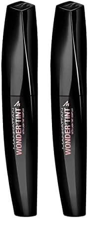 Manhattan Wonder'Tint Mascara, Fb. 001 Black, Wimperntusche mit Tönungseffekt, für sensible Augen geeignet, 11 ml (Packung mit 2) von Manhattan