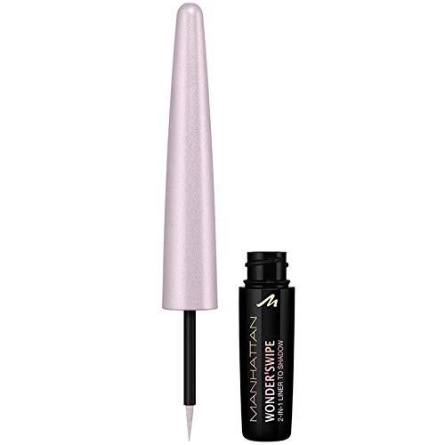 Manhattan Wonder'swipe 2-in-1 schimmernder Eyeliner und Lidschatten, Farbe 200 Yassss, Weiß, 3er Pack (3 x 1.7 ml) von Manhattan