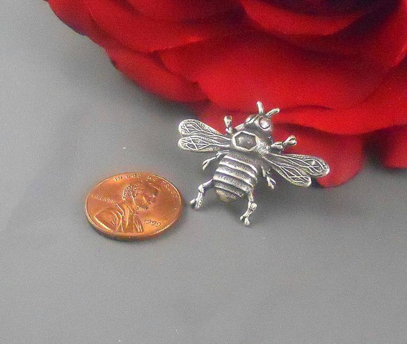 Weihnachtsgeschenk Für Ihn Ihre Schwester Frau Sohn Silber Bumble Bee Tie Pin Tack Honig Biene Clip Anstecknadel Kleine von Maniadesign