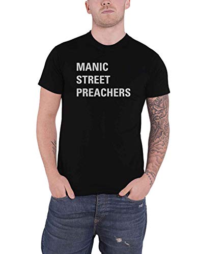 Manic Street Preachers T Shirt Block Band Logo Nue offiziell Schwarz XXL von Rocks-off
