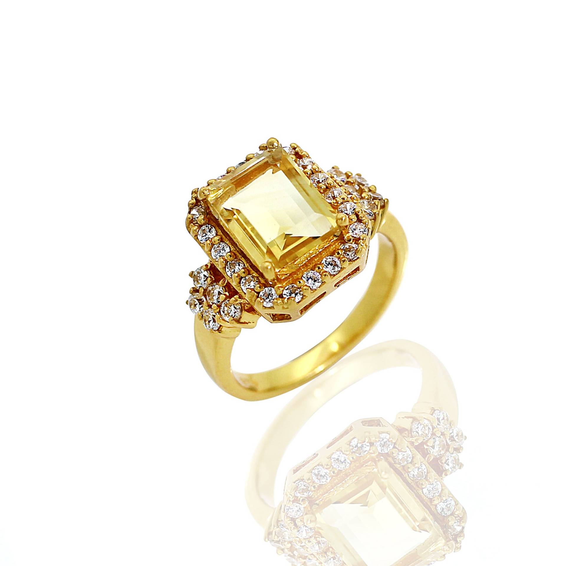 18K Gold Citrin Diamant Ring November Geburtsstein Schmuck 18K Gold Citrin Diamant Ring November Geburtsstein Schmuck von ManikarnikaDesign