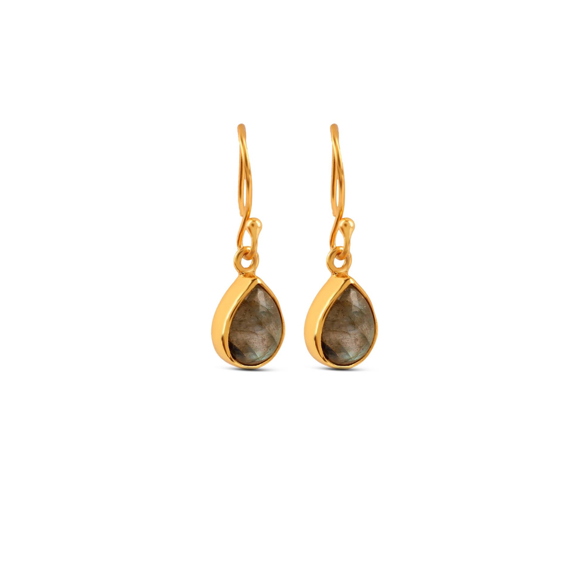 Gold Tropfen Labradorit Ohrringe Echter Edelstein Gold Tropfen Labradorit Ohrringe Echter Edelstein von ManikarnikaDesign
