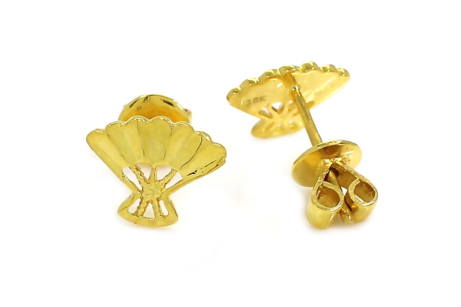 Reines Gold Blumen Ohrstecker, Plain Ohrringe, Alltag Tragen Einfache Minimalist Licht Schmuck Für Mädchen von ManikarnikaDesign