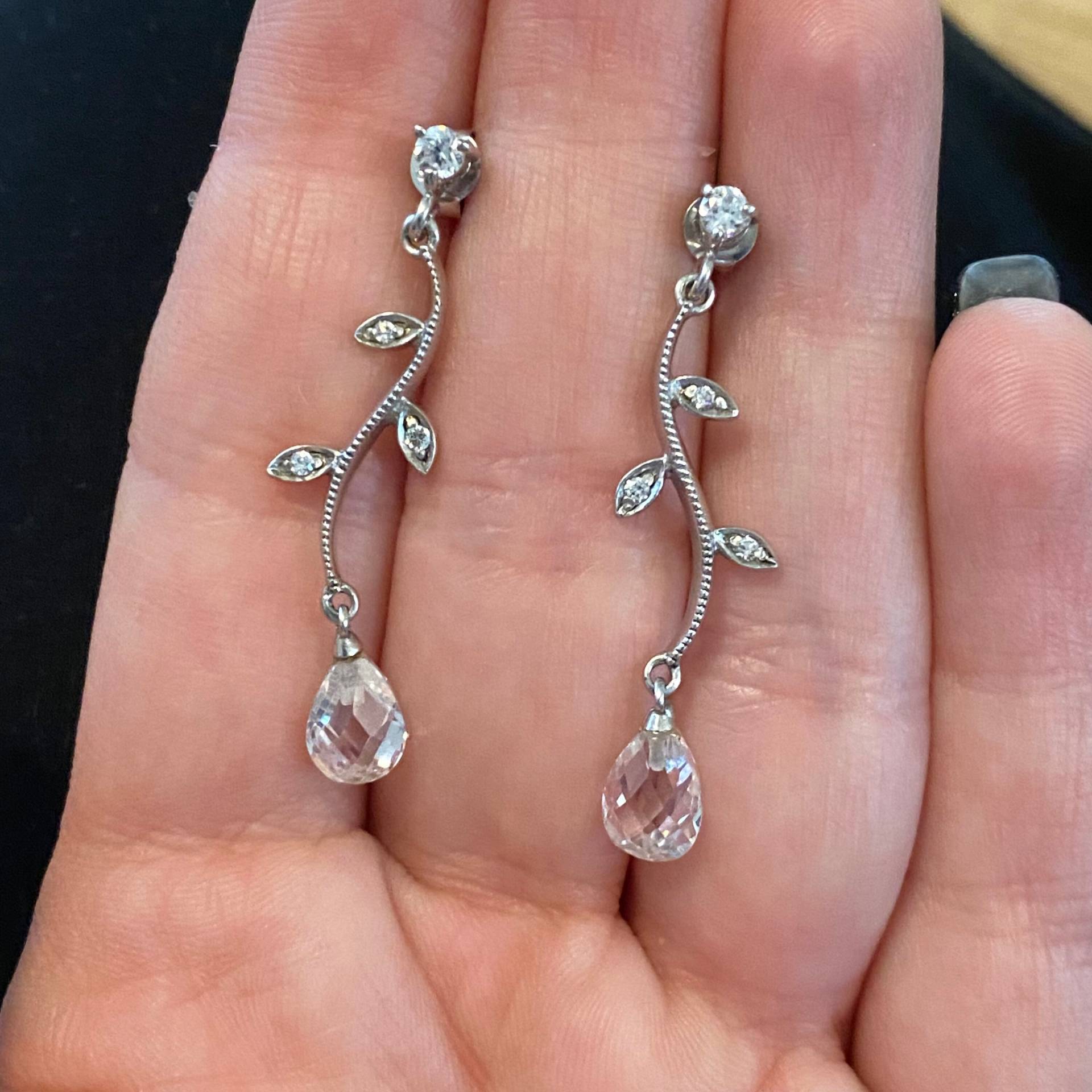Blumen Ohrringe Aus Sterling Silber Mit Strass Und Zirkon von ManileAccessories