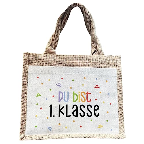 Manilu Personalisiertes Einschulungsgeschenk, Schulkind-Tasche, Die perfekte Einschulungsgeschenkidee für Mädchen und Jungen der 1. Klasse und mit eigenen Namen. (Du bist erste Klasse) von Manilu