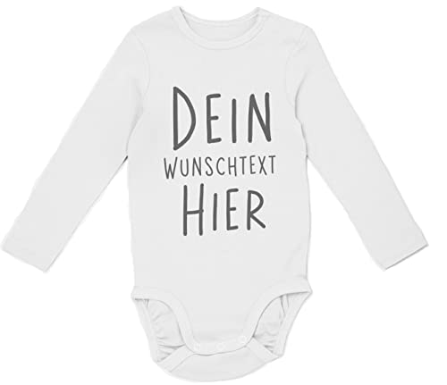 Premium Baby Body Babybody mit eigenem Namen | Langarm Babybugz Bio-Baumwolle | Geschenk zur Geburt | Junge | Mädchen | Eigenes Design, 0-3m (53-60cm) von Manilu