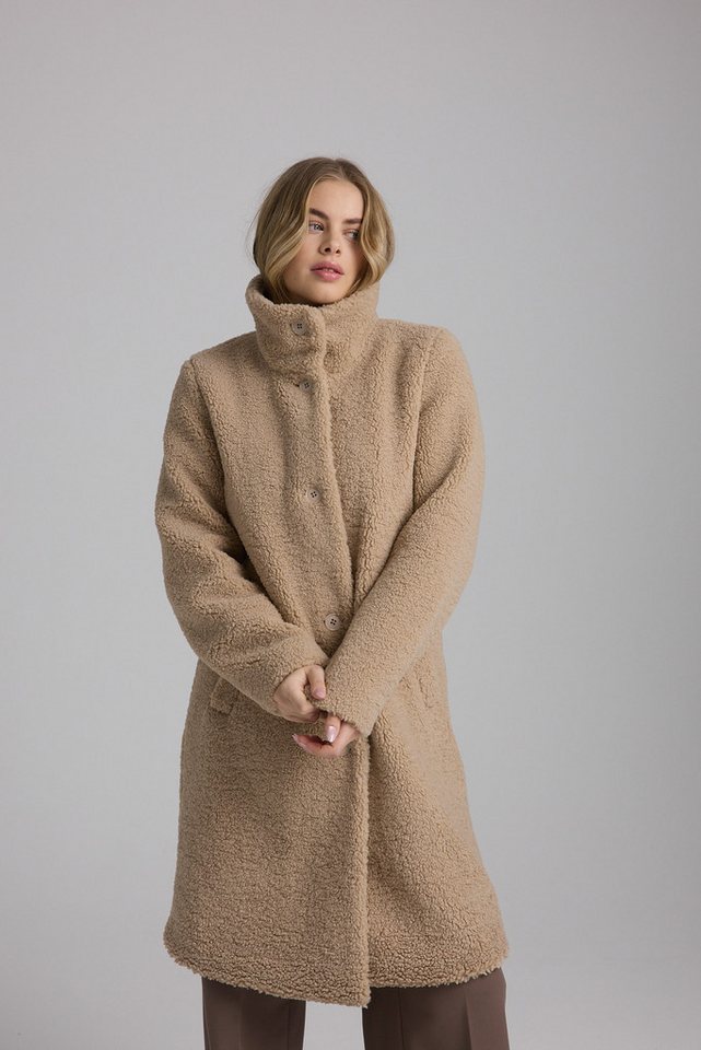 Manisa Fellimitatmantel Teddy-Plüsch-Mantel mit Knöpfen von Manisa