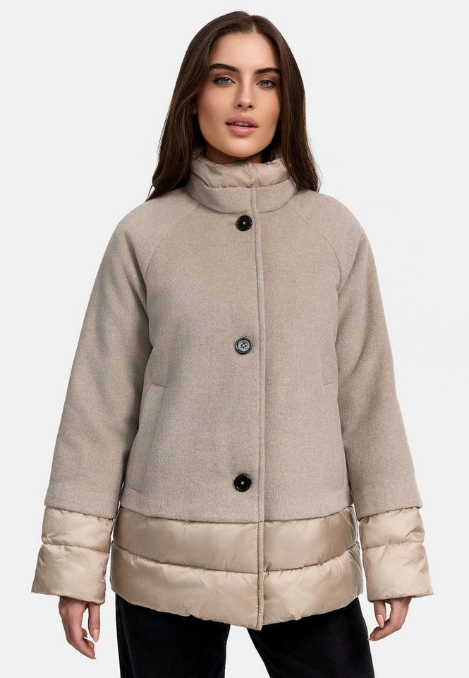 Manisa Winterjacke mit modischen Materialmix und Wolle Manisa Winterjacke mit modischen Materialmix und Wolle von Manisa