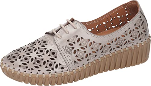 Manitu Damen Manitu - Veterschoenen voor dames Sneaker, Beige, 41 EU Manitu Damen Manitu - Veterschoenen voor dames Sneaker, Beige, 41 EU von Manitu