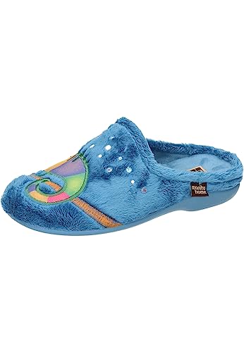 Manitu Damen home Hausschuhe, Blau, 39 EU von Manitu