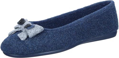 Manitu Home Damen 340083-05 Hausschuh, blau (5), 35 EU von Manitu