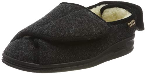 Manitu Home Damen Unisex Niedrige Hausschuhe, Schwarz (Schwarz 1), 47 EU von Manitu