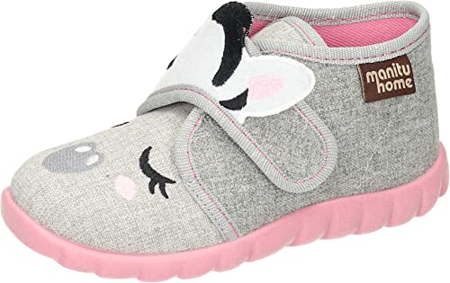 Manitu Mädchen home Hausschuhe, Hellgrau, 20 EU von Manitu