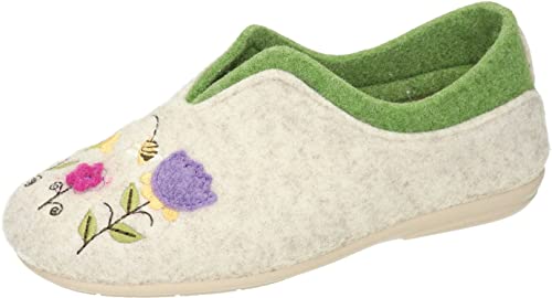 Manitu Home Damen 340033-08 Hausschuh, Beige, 36 EU von Manitu