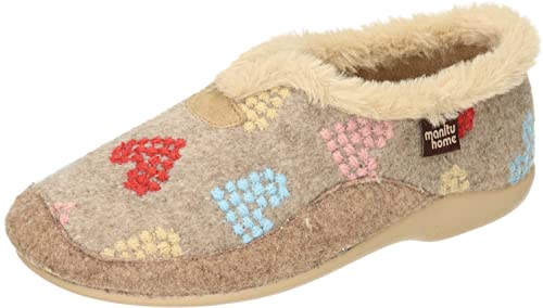 Manitu Home Damen 340014-08 Hausschuh, Beige, 36 EU von Manitu