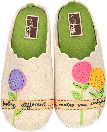Manitu Home Damen 320101-08 Hausschuh, Beige, 37 EU von Manitu