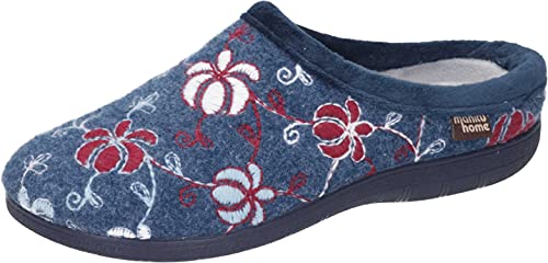 Manitu Home Damen 320035-05 Hausschuh, Blau, 39 EU von Manitu