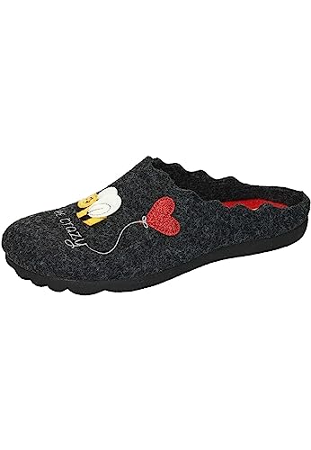 Manitu Home Damen 320089-01 Hausschuh, Schwarz, 41 EU von Manitu