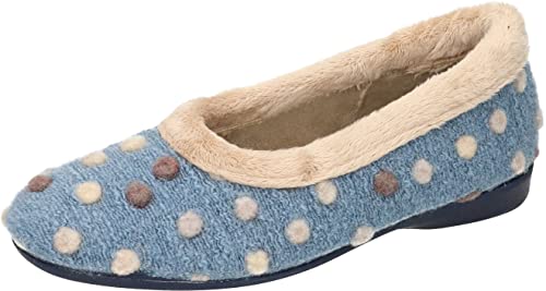 Manitu Home Damen 340028-05 Hausschuh, Blau, 42 EU von Manitu