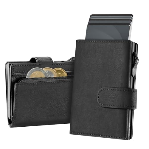Manmaxim Portmonee Herren Slim mit Feiner Textur, Pop up Kartenetui für 11 Karten Slim Wallet mit RFID Schutz Karten Geldbeutel Herren mit Magnetverschluss Männerportemonnaie, Wallets for Men Manmaxim Portmonee Herren Slim mit Feiner Textur, Pop up Kartenetui für 11 Karten Slim Wallet mit RFID Schutz Karten Geldbeutel Herren mit Magnetverschluss Männerportemonnaie, Wallets for Men von Manmaxim