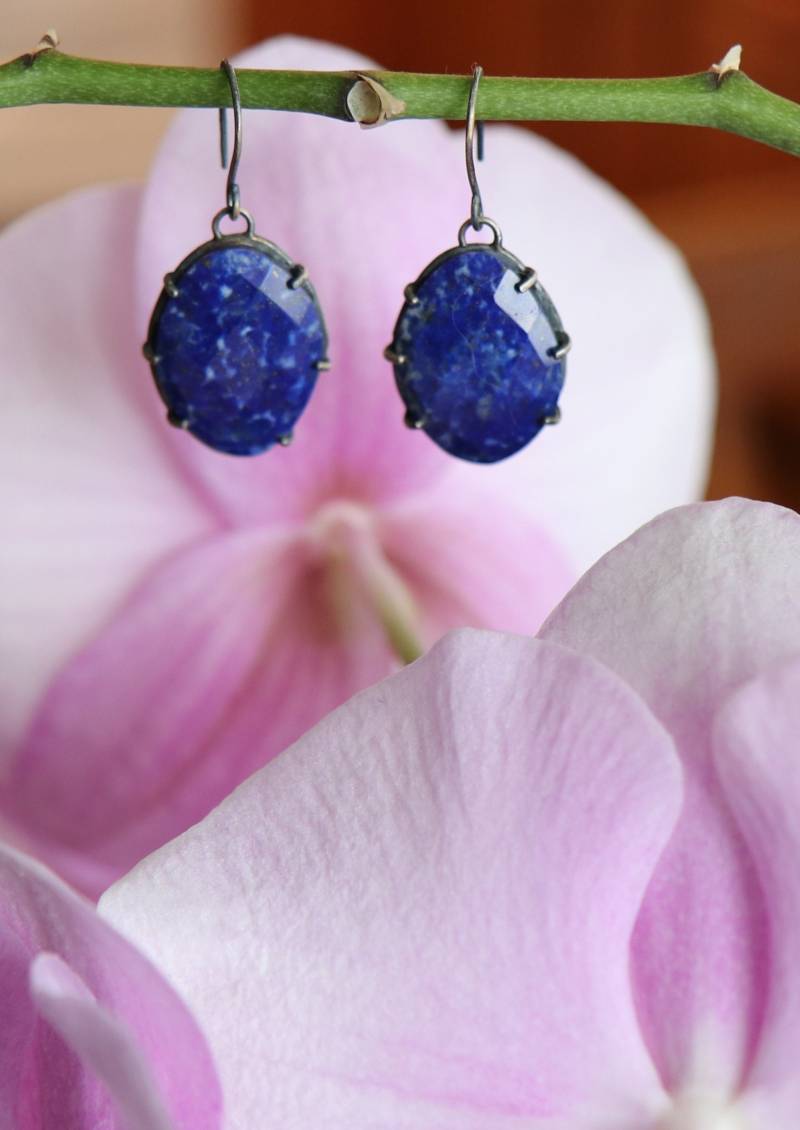 Lapis Lazuli Ohrringe in Sterling Silber Lapis Lazuli Ohrringe in Sterling Silber von MannajewelryDesign