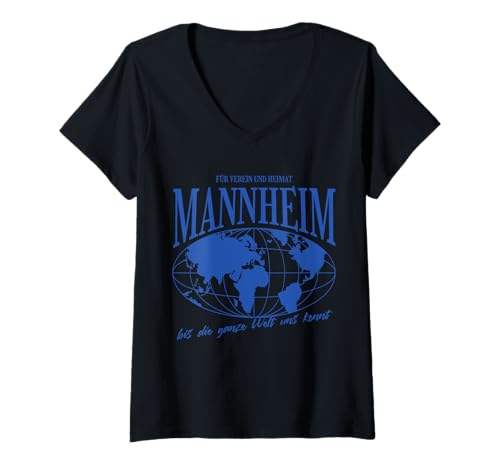 Damen Mannheim Heimat Fußball Stolz T-Shirt mit V-Ausschnitt Damen Mannheim Heimat Fußball Stolz T-Shirt mit V-Ausschnitt von Mannheimer Fans Tradition Fan Geschenkidee