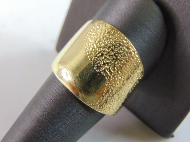 14K Gelbgold Modernist Zigarren Band Ring 8.6G E1706 von MannysJewelry