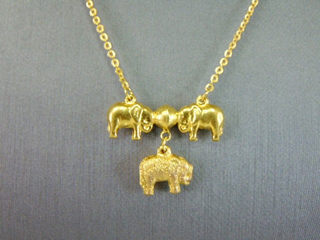 22K Gelbgold Hindu Elefant Halsketten-Anhänger 7.8G E5826 von MannysJewelry