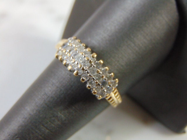5 Stück 14K Gelbgold Diamant Cluster Ring 3.5G E1338 von MannysJewelry